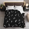 Music Notes Pattern Comforter Bedding Heavy Bed Blanket Soft Warm Fluffy All Seasons Only Quilt 155x220cm