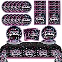 Music Party Supplies Serves 24 Musical Media Party Paper Plates Napkins Music Tablecloth Set Tableware Kit for Kids Birthday Party Baby Shower