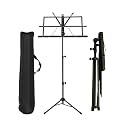 Music Stand, Folding Height and Angle Adjustable Metal Notation Stand with Music Sheet Clip Holder, Portable