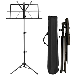 music stand notation stand with music sheet clip holder portable solid back tripod base projector stand black