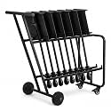 Music Stand Storage Cart with Wheels, Holds Up to 12 Sheet Music Stands, Portable Metal Music Stand Rack Dolly with Locking Caster for Classrooms, Churches and Rehearsal Rooms