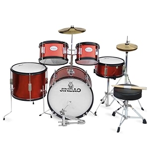musicx jinbao jbj1046 5-pieces junior drum set - red