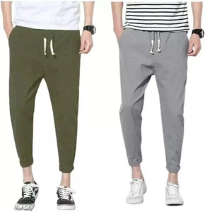 Muskan Creation Solid Men Green Grey Track
