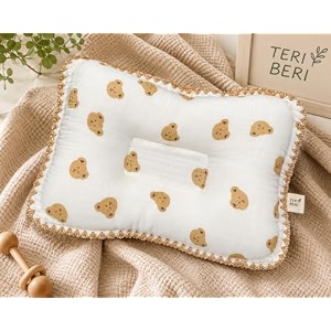 muslin baby pillow for newborn amp infants soft cotton muslin pillow with cute cartoon print comfortable baby pillow for nursery crib amp travel rectangle shape