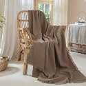 Muslin Fringe Blankets for Adults: 100% Cotton Cloud Soft