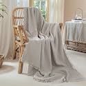 Muslin Fringe Blankets for Adults 100% Cotton Cloud Soft