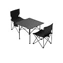 MUSM Camping Table Set, Picnic Table and Chairs, Camping Equipment Full Set of(Deep Purple)