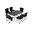 MUSM Camping Table Set, Picnic Table and Chairs, Camping Equipment Full Set of(Multi)