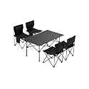 MUSM Camping Table Set, Picnic Table and Chairs, Camping Equipment Full Set of(Lavender)