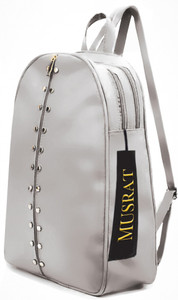 musrat small 7 l backpack pu leather backpack school bag student backpack women travel bag 7 l backpack grey
