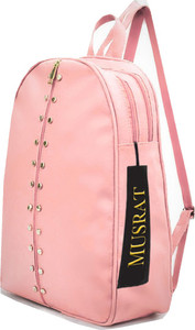 musrat small 8 l backpack pu leather backpack school bag student backpack women travel bag 7 l backpack pink