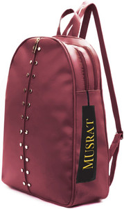 musrat small 7 l backpack pu leather backpack school bag student backpack women travel bag 7 l backpack maroon