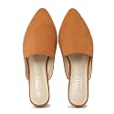 MUSSHOE Women’s Pointed Toe Mule Flats: Comfortable Lightweight Slip On Backless Loafers with Memory Foam for Office Work &amp; Dressy Casual Wear