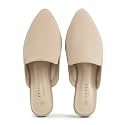 MUSSHOE Women’s Pointed Toe Mule Flats: Comfortable Lightweight Slip On Backless Loafers with Memory Foam for Office Work &amp; Dressy Casual Wear