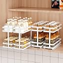 Mustorn 4 Pack Pull Out Spice Rack Organizer for Cabinet, 2 Tier Metal Slide Out Seasoning Organizer and Storage Heavy Duty Vertical Spice Rack Shelf Pullout for Kitchen Cabinets No Drilling (White)