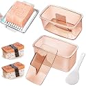 Musubi Press Mold Kit, 2 Pack Clear Musubi Maker with Stainless Steel 304 Luncheon Meat Slicer for SPAM (Champagne)
