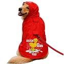 Mutt of Course Waterproof Dog Raincoat with Hood &amp; Mesh Lining | Collar &amp; Harness Leash Opening | Duck Rain Red (s)