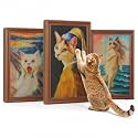 MUTTROS Art Cat Scratcher, 3 Pack Cardboard Cat Wall Scratcher Board