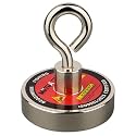 MUTUACTOR Super Strong Fishing Magnet,Φ1.89''Neodymium Rare Earth Magnet Heavy Duty,350lbs Pulling Force Round Magnets with Lifting Eyebolt Hooks for Salvage,Recovery and Retrieval