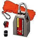 MUTUACTOR Three Sides Fishing Magnet Kit Strong Powerful Combined 1500lb,Super Strong Neodymium Magnet for Fishing Salvage Under Water with 66 Feet Rope and Gloves