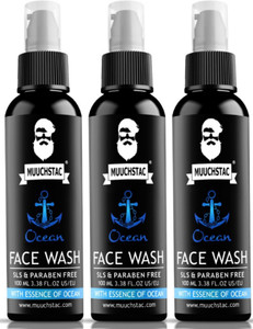 muuchstac ocean for men anti acne  pimple skin brightening all skin types face wash