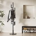 Muwuele Solid Wood Cactus Coat Rack, Freestanding Coat Rack With 6 L-Shaped Hooks and 3 Adjustable Sizes, Coat Tree for Bedroom, Entryway, Livingroom, Coat Hanger Stand for Coats, Handbags (Black)