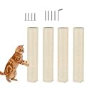 4 Pcs Cat Scratching Post Replacement for Indoor 15.7 x 3.1 Inches Cats Tree Replacement Parts Natural Sisal Cat Scratch Posts Refill Pole Part with M8 Screws Spare Cat Furniture Accessories
