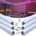 Muzata 6Pack 3.3FT/1M Silver Spotless LED Channel with Milky Diffuser U108