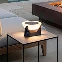 MVBT 7.1" Dia Solar Table Lamp, Stainless Steel Outdoor Solar Table Light