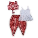 Girl39s Top And Dhoti and dupatta Set
