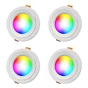 MVL Light Mvl 9 Watt 9 In 1 Multicolour Led Ceiling Down Light (Red/Pink/Blue/Yellow/Violet/Green/Sky Blue/White,Aluminium) Pack Of 4