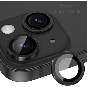mvyno black camera lens protector for iphone 15 amp 15 plus  unbreakable scratchproof individual professional tempered glass ring protectors case compatible iphone 15 black