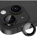 MVYNO Black Camera Lens Protector for iPhone 15 &amp; 15 Plus | Unbreakable Scratchproof Individual Professional Tempered glass Ring Protectors, Case Compatible (iPhone 15, Black)