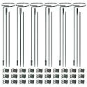 Mwellewm 6 Sets Plant Stakes 12/25/36 Inch Adjustable Plant Support Stakes Tall for Indoor Outdoor Plant Holder Stick Steel Garden Stem Pole Amaryllis Stakes with 30 Clip for Tomato Orchid Lily Flower