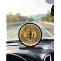 MWL® Ayatul Kursi Car Dashboard Stand – Islamic Car Accessory for Hanging &amp; Display | Round Design | Black Golden Acrylic