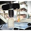 MWL® Ayatul Kursi Car Hanging | Islamic Rearview Mirror Decor | Both Sides Engraved Clear & Silver Acrylic | Spiritual Protection Ornament | Muslim Car Interior Accessory
