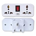 MX Cordless Wall Socket Multi Outlet Extension Board with On/Off Switch Travel Adaptor 2 Universal Sockets Cordless Extension Board for Home,Office