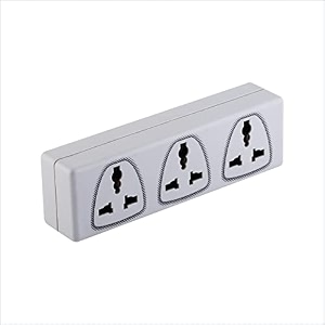 mx 3 pin 5amp universal conversion multi plug with 3 universal sockets abs virgin plastic body material multi- use socket connector use in home offices industries hospitals schools