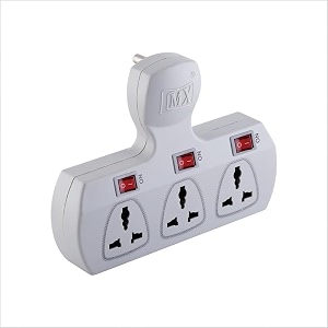 mx 3 pin multi plug socket with individual switch cordless extension board 3 way plug socket extension power strip wall adapter for home office kitchen