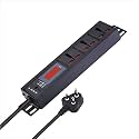 MX 5‑Outlet Extension Board 1500 W 6 A with Live Voltage Display – ISI‑Marked 0.75 mm² Cable, Built‑in Fuse &amp; Master Switch, Wall/Rack Mount, 5 m Cord (3-Outlet/ 6-16 Amp/Voltage Display, 3 Meter)