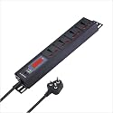 MX 5‑Outlet Extension Board 1500 W 6 A with Live Voltage Display – ISI‑Marked 0.75 mm² Cable, Built‑in Fuse &amp; Master Switch, Wall/Rack Mount, 5 m Cord (4-Outlet/ 6-16 Amp/Voltage Display, 1.5 Meter)