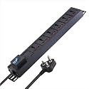 MX Extension Board 6 Outlet 3000W 15 AMP Socket with Heavy Duty (0.75 Sq.mm ISI Marked) Power Cord 10 Mtr with Single Pole MCB SwitchChild Safety Shutter & Alumminium Extrusion Body