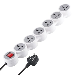 mx surge protector amp spike guard with 4 universal socket master switch power indicator built-in fuse with circuit breaker 6 socketpower stripcircuit breaker20amp 15 mtr