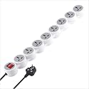 MX Surge Protector &amp; Spike Guard with 4 Universal Socket Master Switch Power Indicator Built-in Fuse with Circuit Breaker (8 Socket/Power Strip/Circuit Breaker/20Amp, 10 MTR)