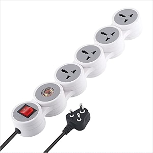 mx surge protector amp spike guard with 4 universal socket master switch power indicator built-in fuse with circuit breaker 4 socketsurge protectorcircuit breaker20amp 10 mtr