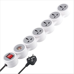 mx surge protector amp spike guard with 4 universal socket master switch power indicator built-in fuse with circuit breaker 5 socketsurge protectorcircuit breaker20amp 15 mtr