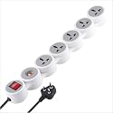 MX Surge Protector &amp; Spike Guard with 4 Universal Socket Master Switch Power Indicator Built-in Fuse with Circuit Breaker (5 Socket/Surge Protector/Circuit Breaker/20Amp, 3 MTR)