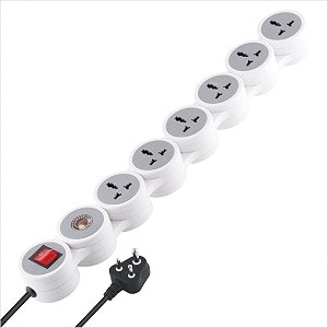 mx surge protector amp spike guard with 4 universal socket master switch power indicator built-in fuse with circuit breaker 6 socketsurge protectorcircuit breaker20amp 15 mtr