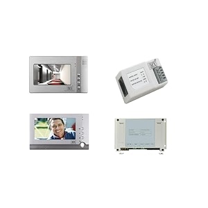 mx multi-apartment video door phone system with 734 digital monitors rj-45 connector two-way audio amp system power for vertical distributor  multi-unit wired intercom for apartments amp villas