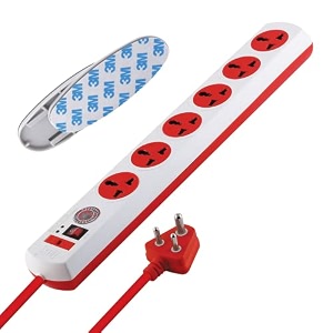 mx spike guard surge protector with 6 universal socket master switch fuse led indicator extension board 5 meter